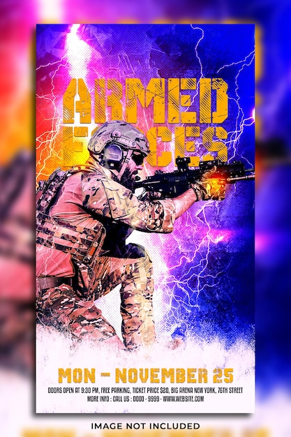 PSD armed forces social media instagram story template