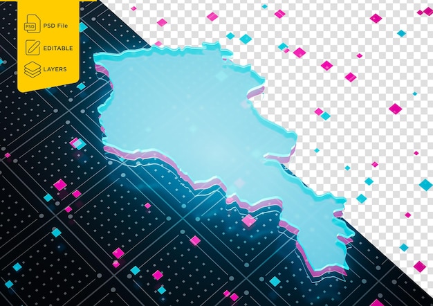 armenia map glowing blue light digital map isolated seamless pattern background 3d illustration