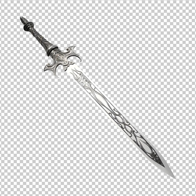 PSD arming sword isolated on a transparent background