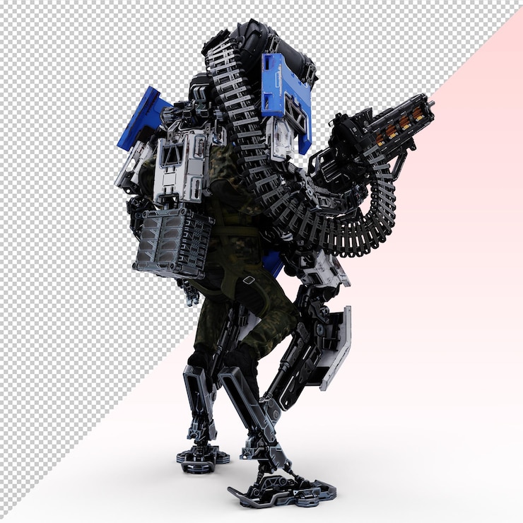 PSD armored mech robot suit with human pilot