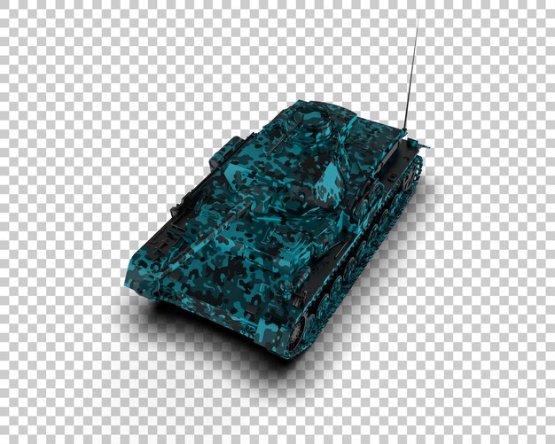 装甲戦車の建物が背景に隔離されている 3D レンダリングイラスト