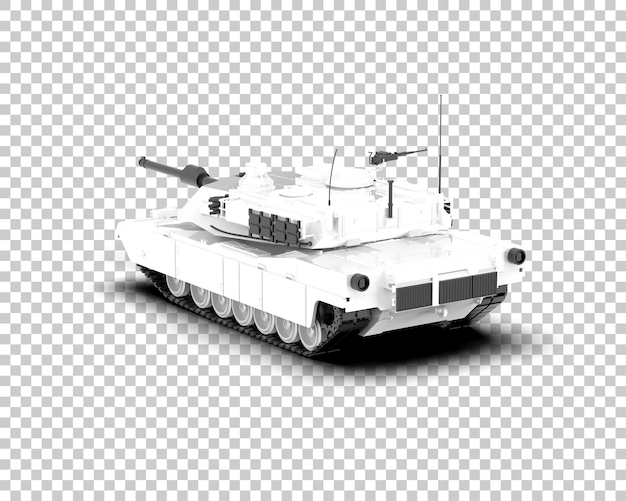 PSD armored tank building isolated on background 3d rendering illustration
