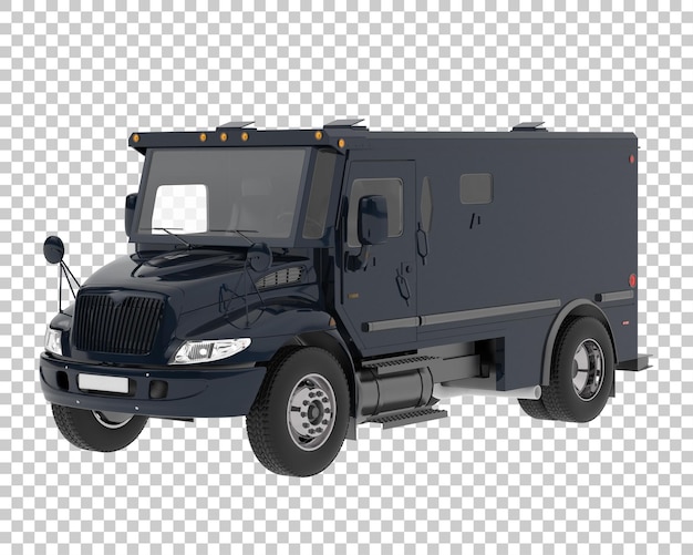 PSD camion blindato isolato su sfondo trasparente 3d rendering illustrazione