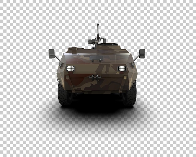 PSD veicolo blindato isolato sullo sfondo illustrazione di rendering 3d