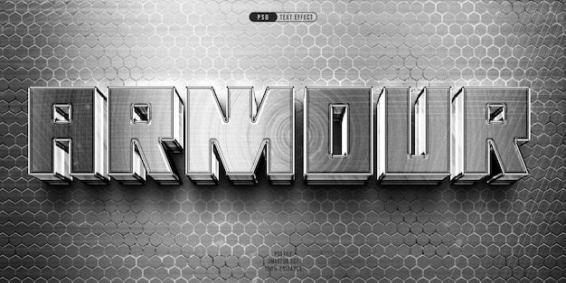 Armour 3d editable text effect