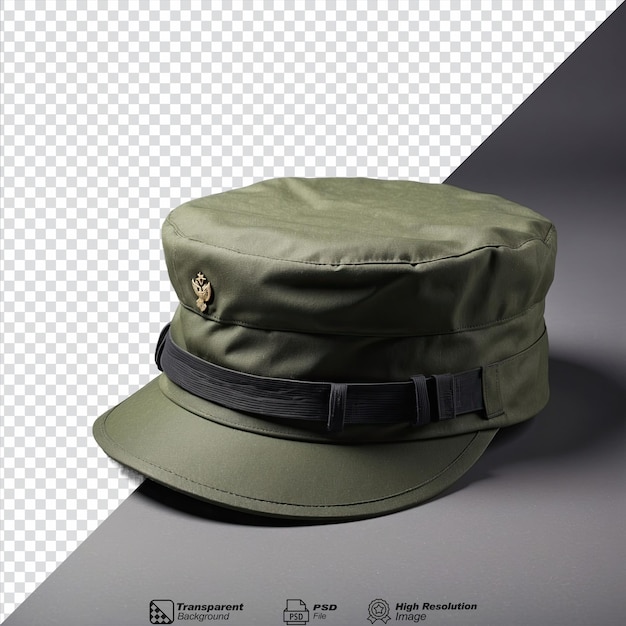 PSD army hat isolated on transparent background