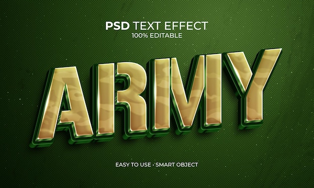 PSD effetto testo in stile army