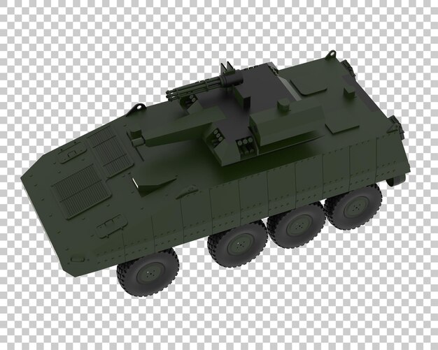 透明な背景の3dレンダリングイラストの陸軍車両