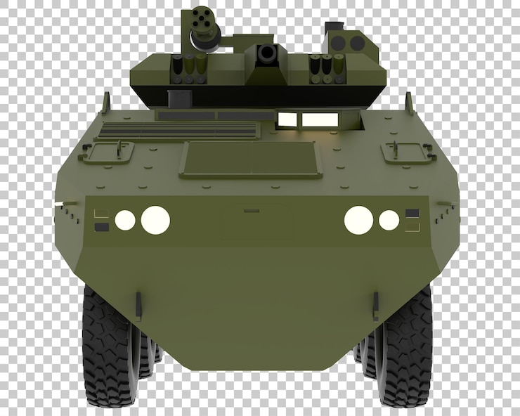 PSD армейский автомобиль на прозрачном фоне 3d рендеринг иллюстрации