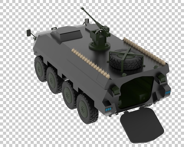 透明な背景の3dレンダリングイラストの陸軍車両
