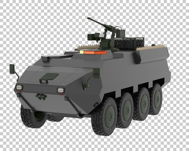 透明な背景の3dレンダリングイラストの陸軍車両
