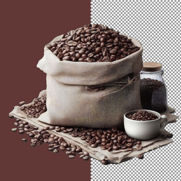 PSD aromatic coffee harvest png