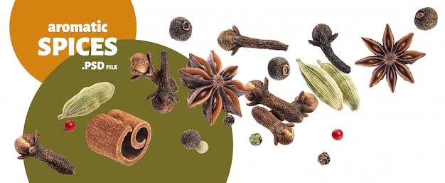 PSD aromatic spices collection