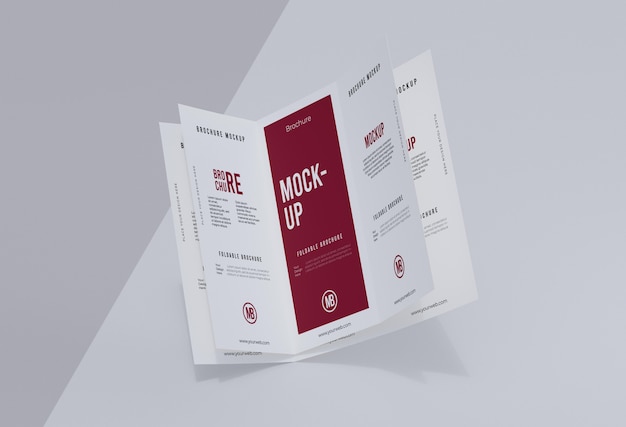 PSD arrangement of brochure mock-up isolated on white