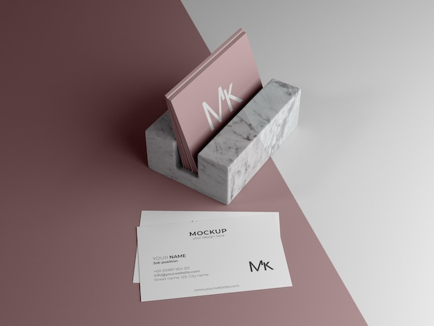 PSD arrangement of business card mock-up