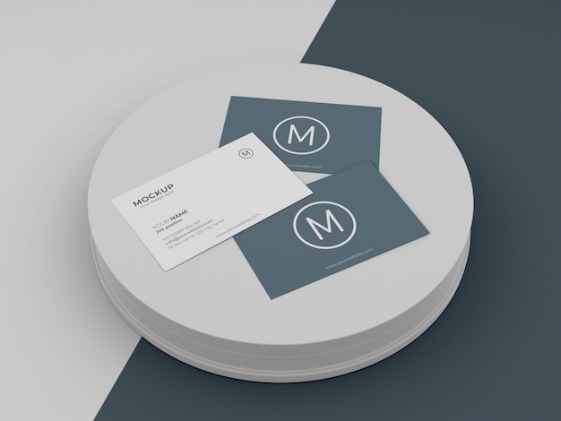 Arrangement of business card mock-up