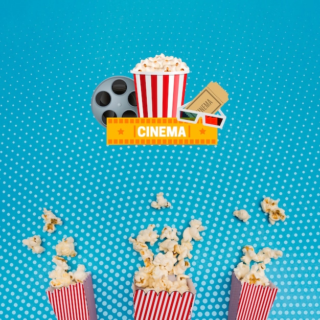 PSD arrangement of cinema popcorn paper bags