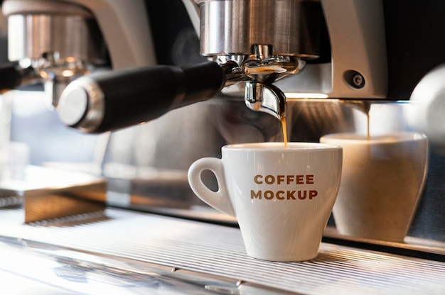 Arrangement of coffee cup mock-up