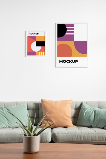 PSD arrangement of decorative mock-up frames