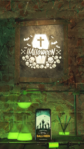 PSD arrangement for halloween event with frame