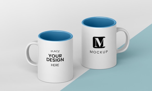 PSD arrangement of minimal coffee mugs