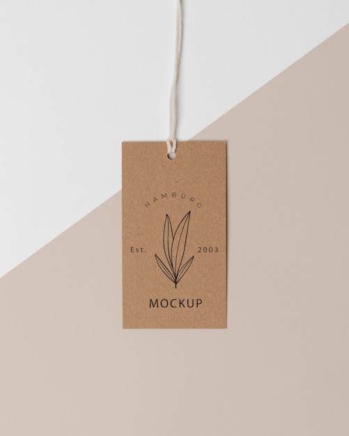 Arrangement of mock-up cardboard tag