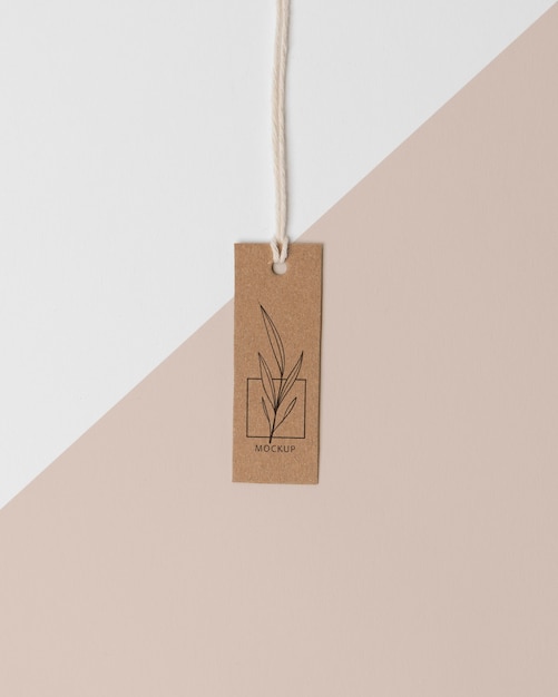 Arrangement of mock-up cardboard tag