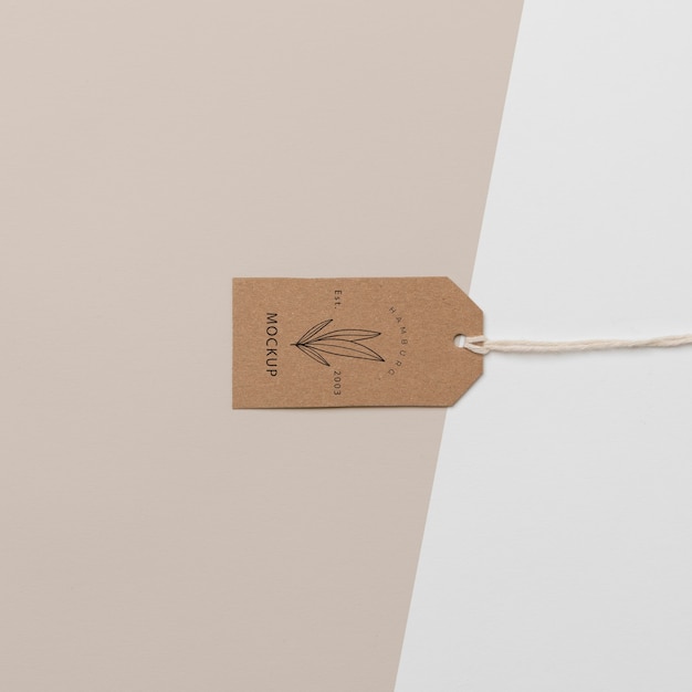 PSD arrangement of mock-up cardboard tag