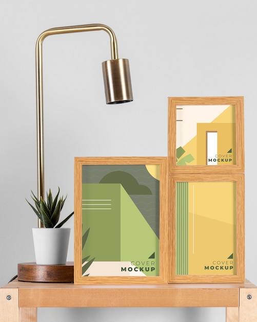 arrangement of modern mock-up frames