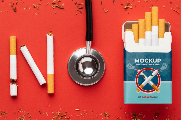 Disposizione del mock-up del giorno senza tabacco