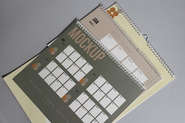 PSD Обустройство макета календаря в помещении