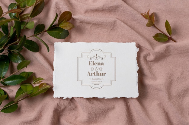 Disposizione delle carte mock-up del matrimonio