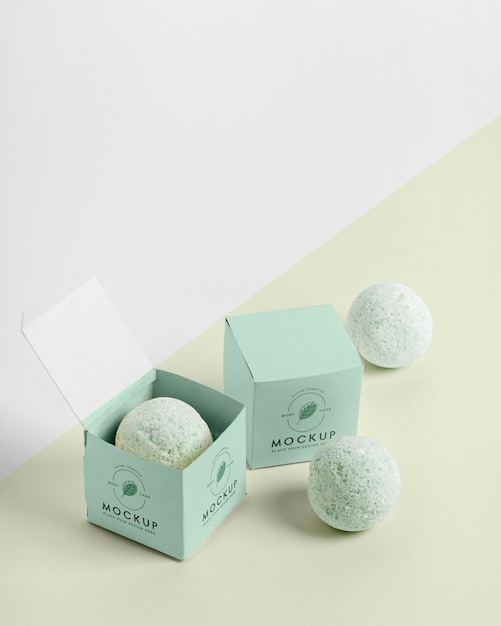 PSD arrangement with bath bombs mock-up