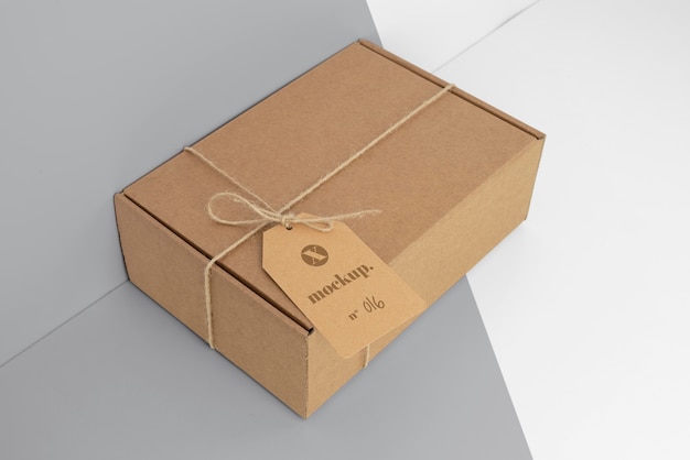 Arrangement with craft box tag mock-up