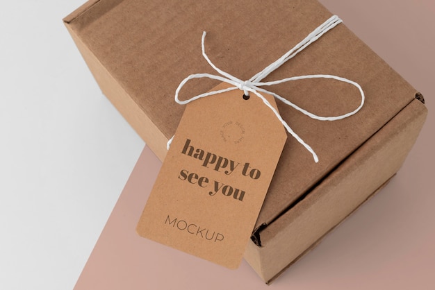 PSD arrangement with craft box tag mock-up