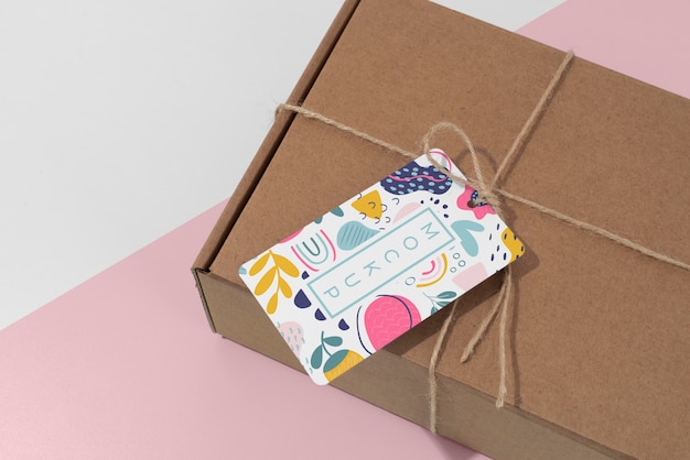 PSD arrangement with craft box tag mock-up