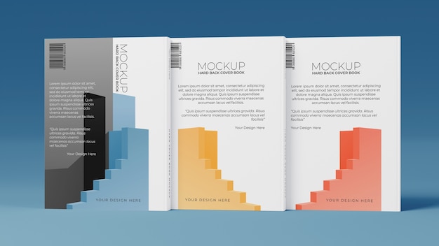 PSD arrangement with hard cover books mockup