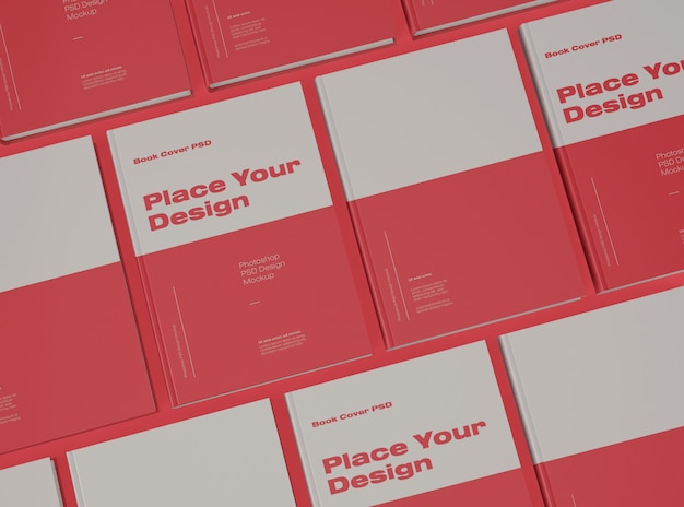 Array of books mockup