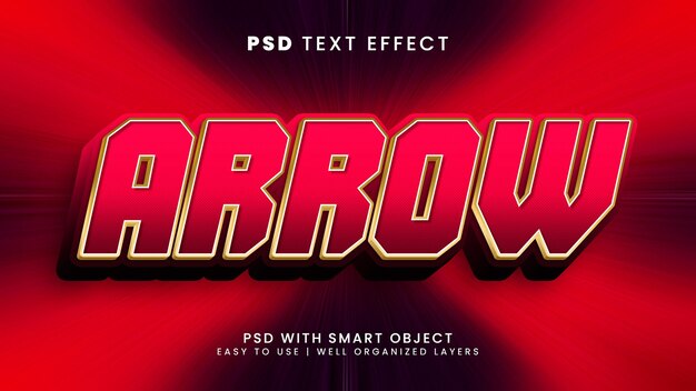 Arrow 3d editable text effect with right and modern text style