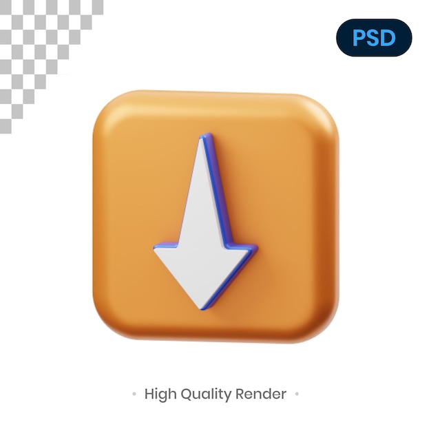 PSD arrow 3d render illustration premium psd