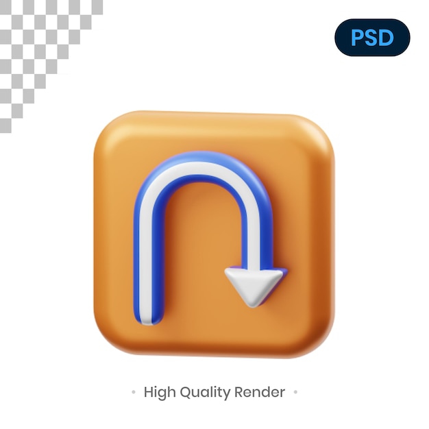 Freccia 3d render illustrazione psd premium