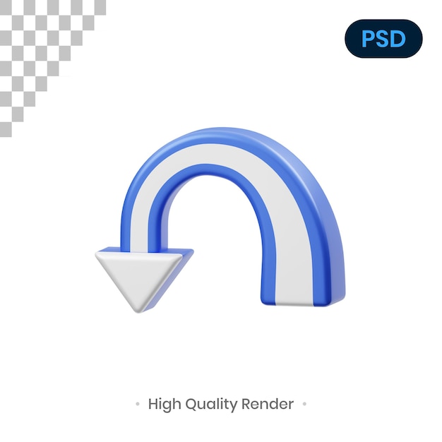 Arrow 3d render illustration premium psd