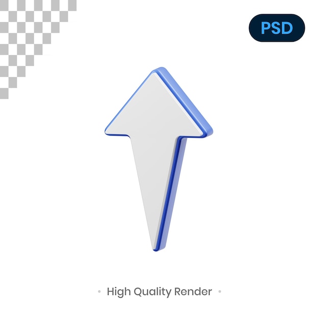 Arrow 3d render illustration premium psd