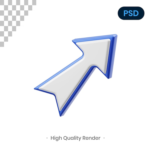 Arrow 3d render illustration premium psd