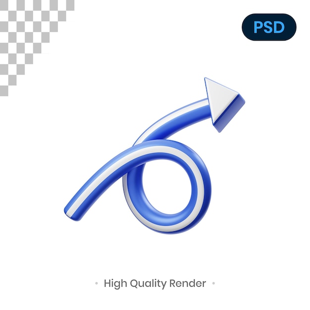 Freccia 3d render illustrazione psd premium