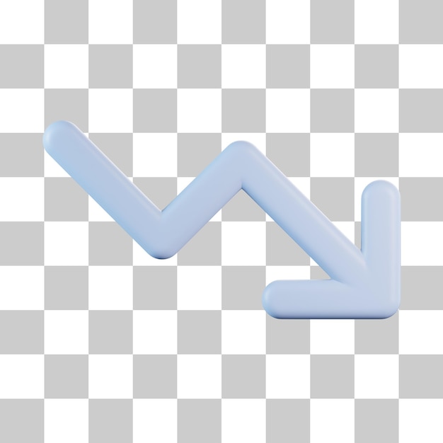 Arrow chart down 3d icon