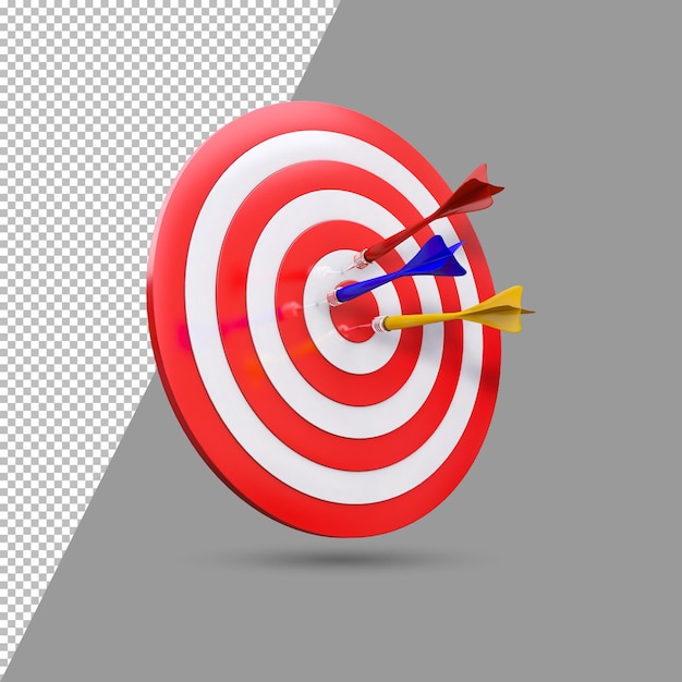 Arrow dart on target board