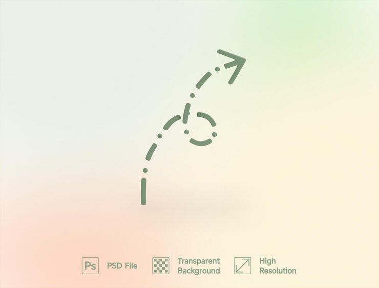 PSD arrow dotted 3d ramadan