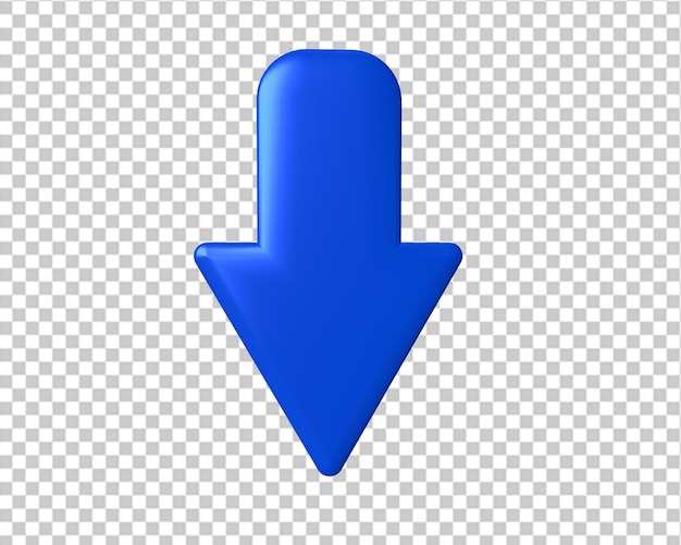 PSD arrow download blue icon 3d arrow down ui web