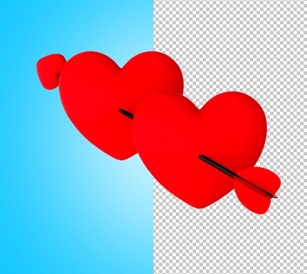 PSD arrow heart 3d